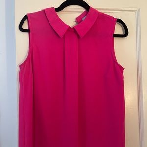 CeCe sleeveless hot pink top with collar